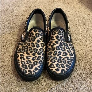 Vans Leopard Print Slip-On Sneakers